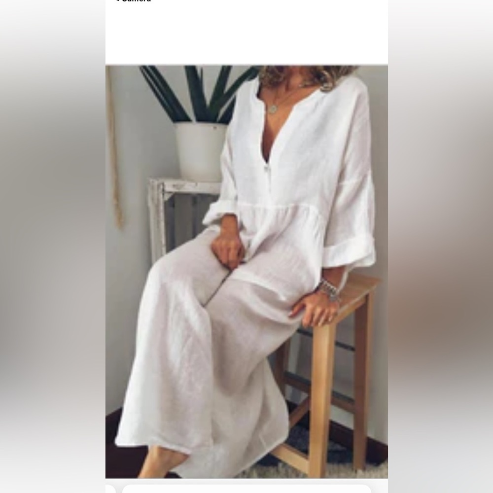 Women’s long sleeve off-white dress